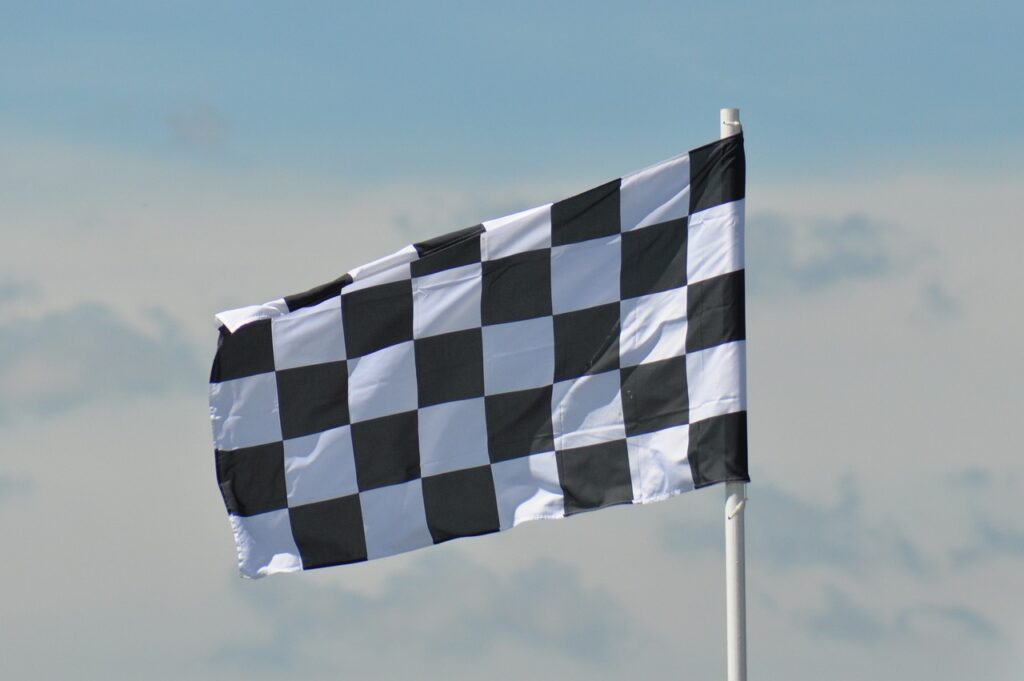 Black Checkered Finish Line Flag